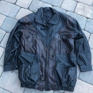 Vtg Canda Pig skin Leather 80s Jacket.